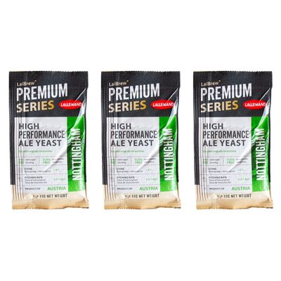 Craft A Brew - LalBrew Nottingham - High Performance Ale Yeast - For Craft Lagers - Ingredients for Home Brewing - Beer Making Supplies - (3 Pack)