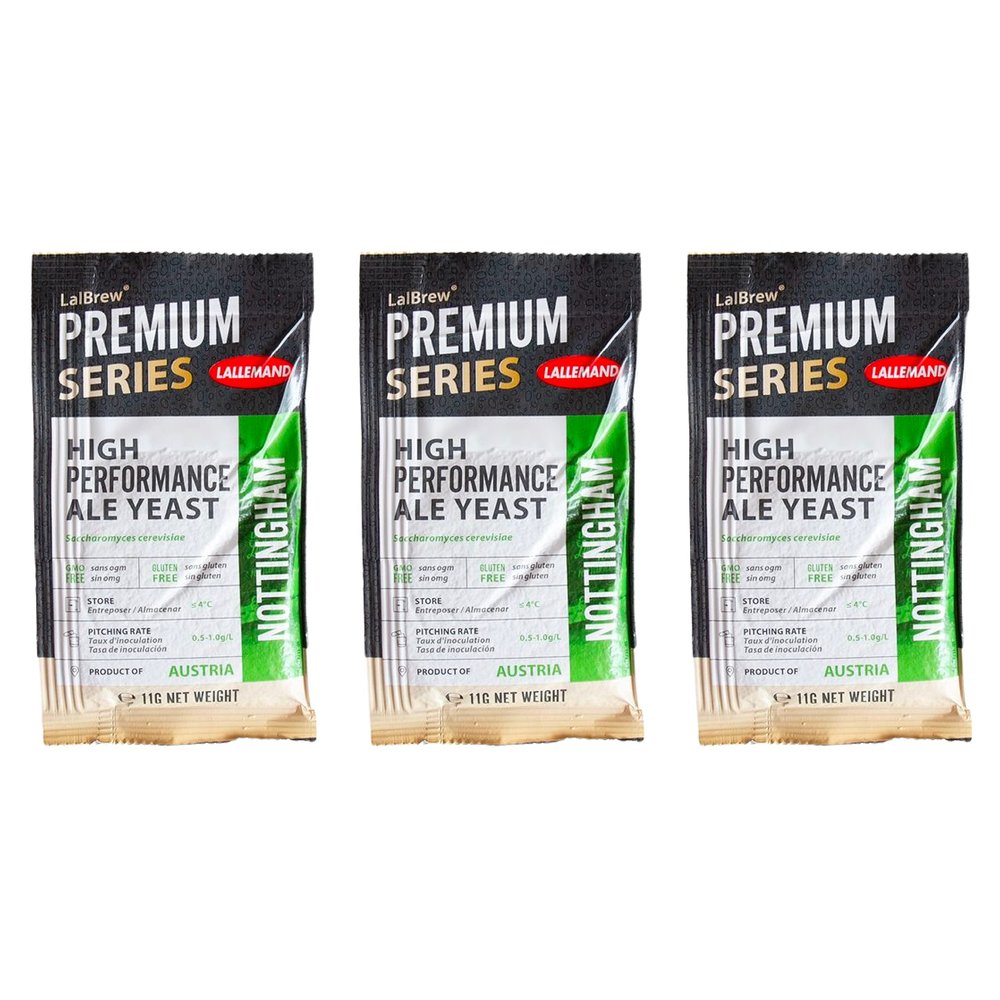 Craft A Brew - LalBrew Nottingham - High Performance Ale Yeast - For Craft Lagers - Ingredients for Home Brewing - Beer Making Supplies - (3 Pack)