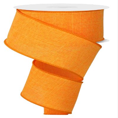Craig Bachman 2.5" Canvas Royal Ribbon: New Orange (10 Yards) Craft Floral Arrangement Gift Wrapping Wired Edge Ribbon