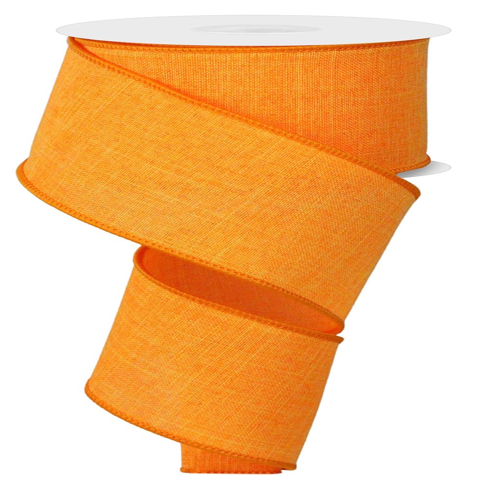 Craig Bachman 2.5" Canvas Royal Ribbon: New Orange (10 Yards) Craft Floral Arrangement Gift Wrapping Wired Edge Ribbon