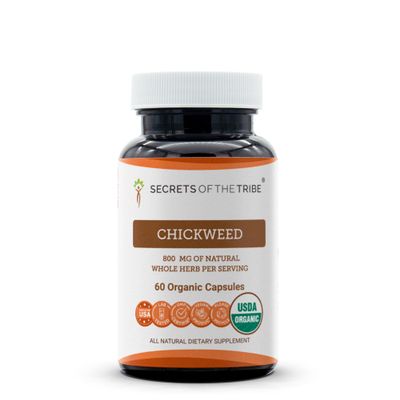 Secrets of the Tribe Chickweed USDA Organic Capsules | Certified Organic Vegetarian Capsules, Herbal Dietary Supplement | Stellaria Media Dried Herb (60 Count)