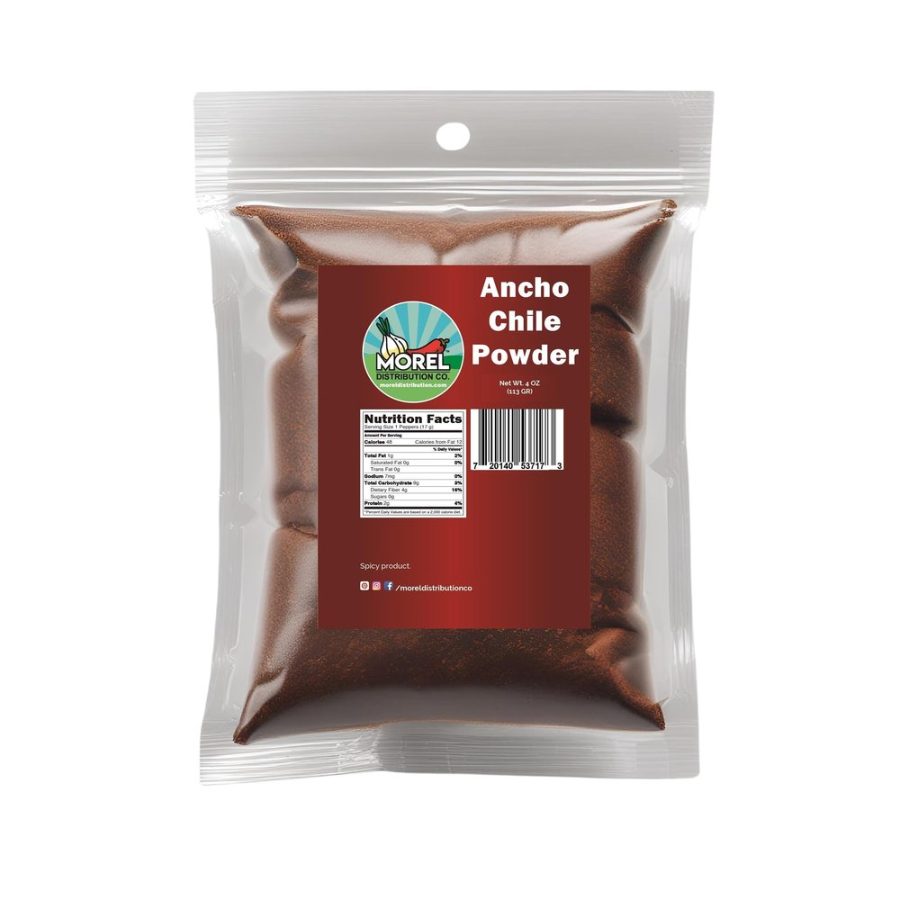 Ancho Chile Powder, Ancho Chili Ground 4 oz and 1 lb. (4 OZ)