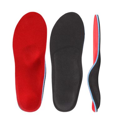 Reinforced Arch Support Insoles Relief Plantar Fasciitis, Comfort Orthotic Inserts for Flat Feet, Feet Pain, Pronation, Cushioning Shoes Insoles for Men and Women (Men7-7.5 Women 8-8.5, Red)