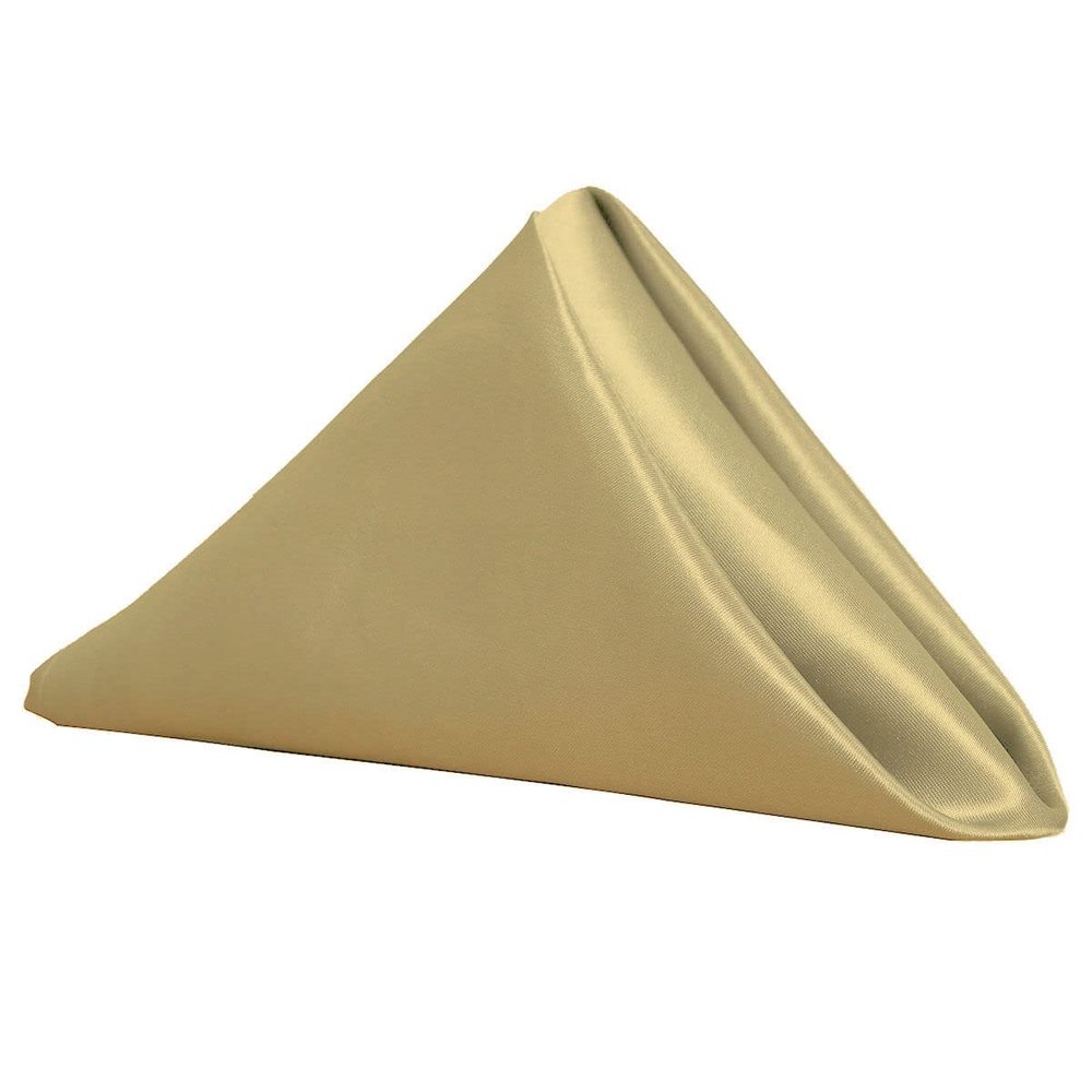 20 Inches Square Shiny Satin Napkins,Cloth Dinner Table Silk Napkin (Champagne)