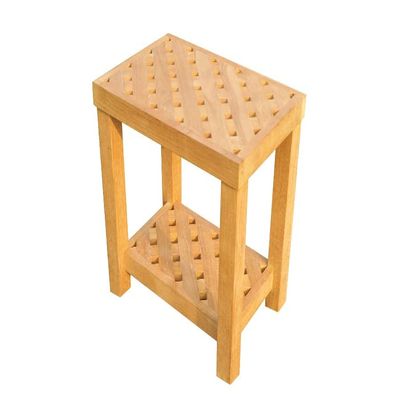 TeakFurnitureOutlet 18"x12" A-Grade Teak Bunbury Shower/Bath Room/Pool Bench with Shelf