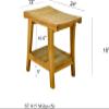 TeakFurnitureOutlet A-Grade Teak Milan Shower Seat 18" Stool/Bench view 3