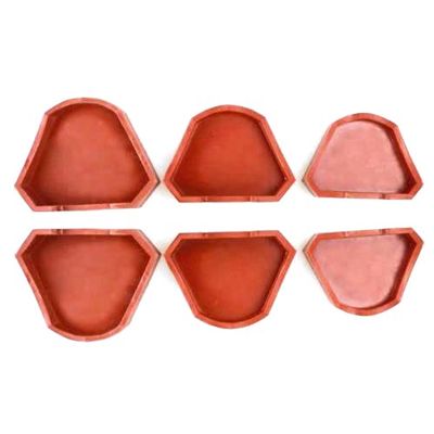 6PCS Lab Model Former Base Molds Base Set Plaster Mold Base Former Base Kit with Notches (RED)