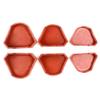 6PCS Lab Model Former Base Molds Base Set Plaster Mold Base Former Base Kit with Notches (RED) view 1