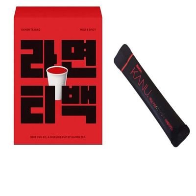 [JoseonGot Elephant Bundle] Korean Ramen tea bag, Ramen soup tea bag, Mild 8EA + Spicy 8EA + Kanu americano stick coffee 1ea for Camping activity Korean food/Korean tea/Korean Ramen as a photo