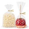 Wowfit 50 CT 6x10 Inch Clear Flat Cellophane Treat Bags with 6" Gold Twist Ties, Cello Packaging for Candy Wrapping, Cookies, Popcorn and Food Storage view 1