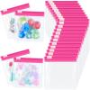 24 Pieces Pill Pouch Bags Zippered Set Reusable Translucent Medicine Organizer Sealing Travel Plastic Bags with Slide Lock for Storage(Pink) view 1