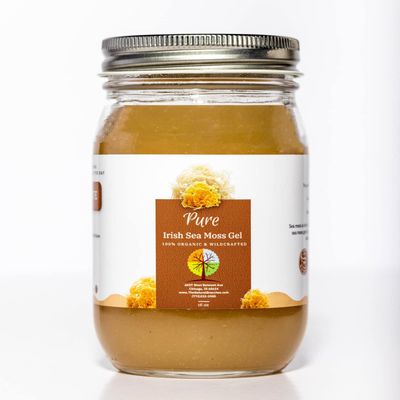 Organic & Pure Golden Sea Moss Gel from Saint Lucia16oz - USDA Certified Organic & Made in the USA - All Natural & Wildcrafted Seamoss Gel - Daily Multi-vitamin