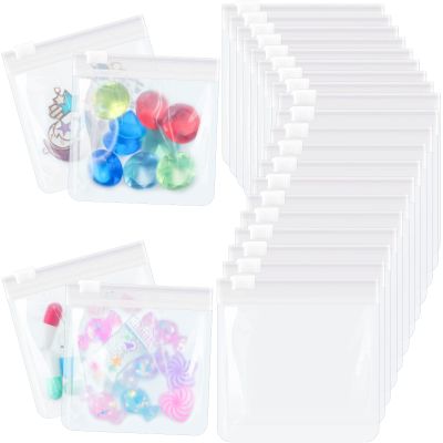 24 Pieces Pill Pouch Bags Zippered Set Reusable Translucent Medicine Organizer Sealing Travel Plastic Bags with Slide Lock for Storage(Clear)