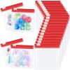 24 Pieces Pill Pouch Bags Zippered Set Reusable Translucent Medicine Organizer Sealing Travel Plastic Bags with Slide Lock for Storage(Red) view 1