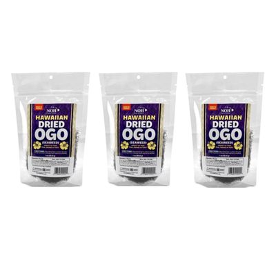 Noh Foods of Hawaii Dried Hawaiian Ogo Seaweed For Poke | Pack of 3 | Seasoning Mix | Authentic Flavor | Variety Pack | Bundles | 1 Oz Per Bag | RcTechDistro Bundle Box |