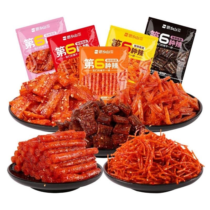 5 kinds of spicy noodlesSpicy Noodle Web Celebrity latiao Snacks, gluten, Sweet and spicy Chinese snacks,Instant Delicious Handmade Spicy SnacksLeisure snacks (5 bag)