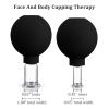 Nuanchu 2 Pieces Facial Cupping Set, Glass Cupping Cups Glass Silicone Cups Vacuum Suction for Face Skin Back Shoulder Muscle(1 Inch and 0.65 Inch Diameter,Black) view 2