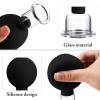 Nuanchu 2 Pieces Facial Cupping Set, Glass Cupping Cups Glass Silicone Cups Vacuum Suction for Face Skin Back Shoulder Muscle(1 Inch and 0.65 Inch Diameter,Black) view 4