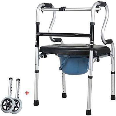 Bsetain Rollator Walker Seniors Indoor Rollator Folding Rollator Walker with Seat and Front Wheels, Shower Transport Chair,Commode Chair for Toilet for Handicap and Seniors