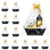 Thenshop 44 Pcs Basket for Gifts Empty Gift Basket Bulk Include 12 Cardboard Tray 12 Plastic Bags and 20 Pull Bows for Christmas Fall Halloween Birthday Wedding Party DIY Wrapping(Solid,Black) view 1