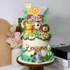 16 PCS Safari Cake Topper Elephant Jungle Animal Cakes Toppers 1st Birthday Decorations Woodland Animal Tiger Lion One Cake Topper for Jungle Birthday Cake Decorations view 1