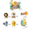 16 PCS Safari Cake Topper Elephant Jungle Animal Cakes Toppers 1st Birthday Decorations Woodland Animal Tiger Lion One Cake Topper for Jungle Birthday Cake Decorations view 2