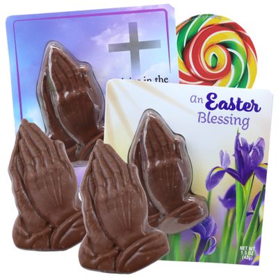 Needzo Milk Chocolate Double Crisp Praying Hands With Card, Religious Easter Candies, Style May Vary (Pack of 2) (Praying Hands)