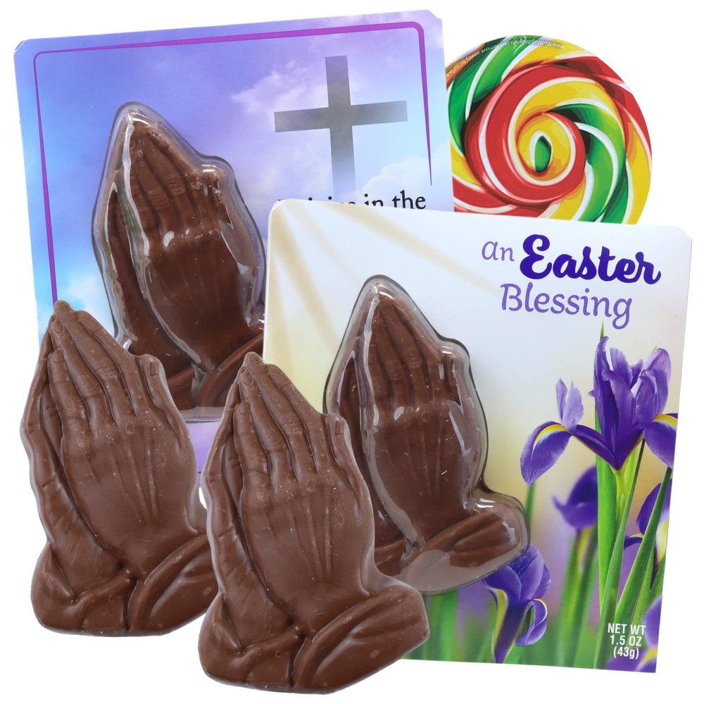Needzo Milk Chocolate Double Crisp Praying Hands With Card, Religious Easter Candies, Style May Vary (Pack of 2) (Praying Hands)