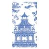 Caspari Chinoiserie Toile Pagoda Guest Towel Napkins in Blue - 15 Per Package view 1