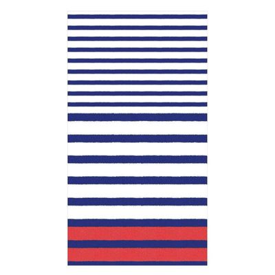 Caspari Breton Stripe Guest Towel Napkins in Blue - 15 Per Package