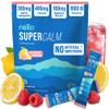 Nello Supercalm Powdered Drink Mix, Cortisol Reducer and Sleep Aid Supplement, L Theanine, Ksm-66 Ashwagandha, Magnesium Glycinate, Vitamin D 3, No Sugar, Non GMO, On The Go, 20 Ct, Raspberry Lemonade view 1