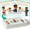Cakecery Graci Brother boys Edible Cake Image Topper Birthday Cake Banner 1/4 Sheet view 1