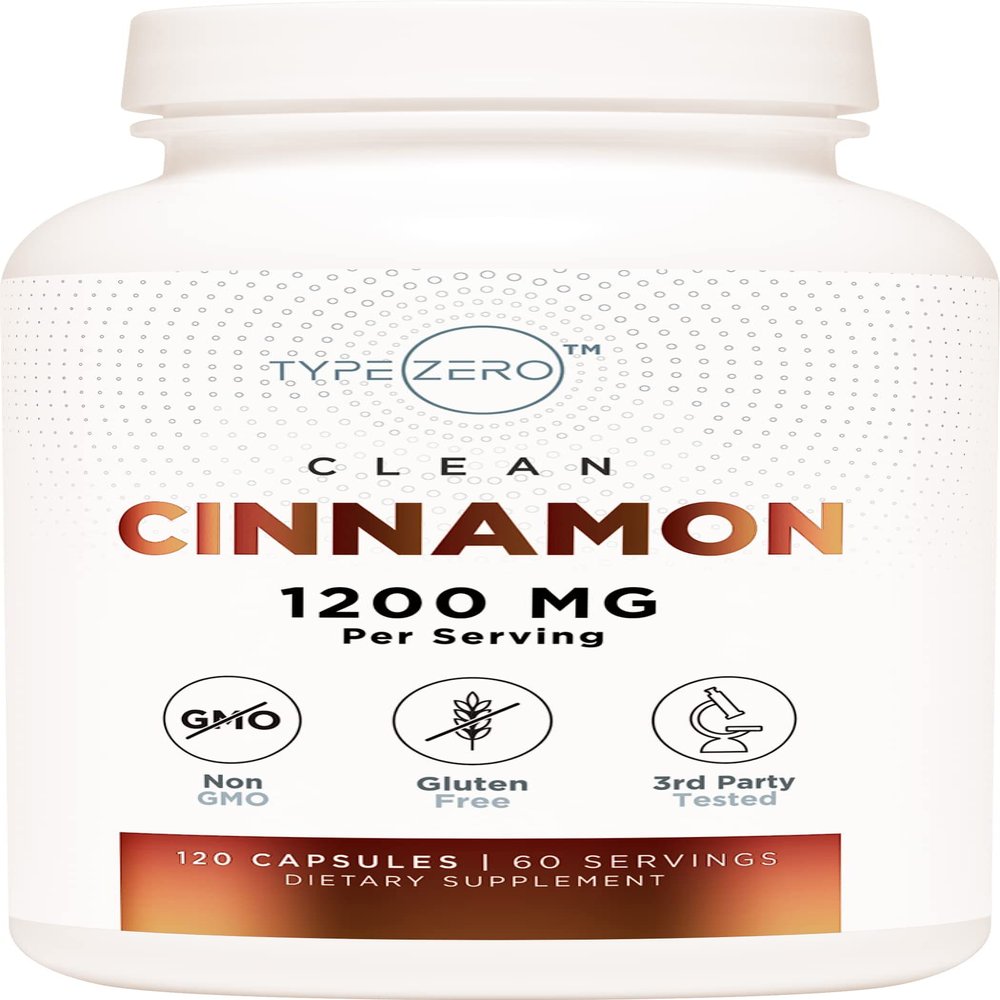 Type Zero Ceylon Cinnamon Capsules (1200mg | 120 Capsules) - Natural, Non-GMO, Gluten Free, Organic Cinnamon Bark Supplement