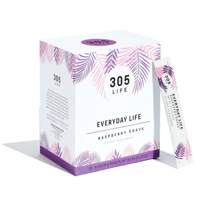 305 Life Everyday Life Daily Drink Powder Supplement: Complete All-in-1 Wellness Support, Immune Boost, Energy, Muscle Recovery, Digestion, Heart Health in Easy-Open Single Servings - 30 Packets