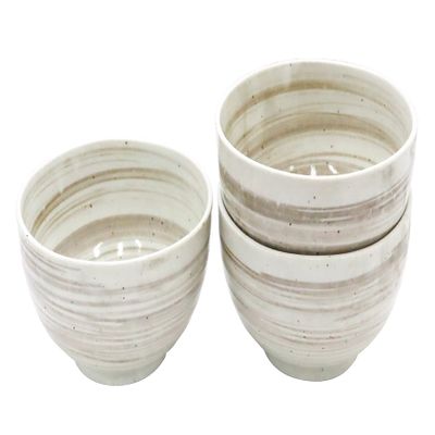 [Amazon.co.jp Exclusive] [Commercial Use] Udon, Buckwheat and Set Meal Shop's Classic Kiln Flame Brush Powder 4.0 Favorite Bowls, 3 Pieces
