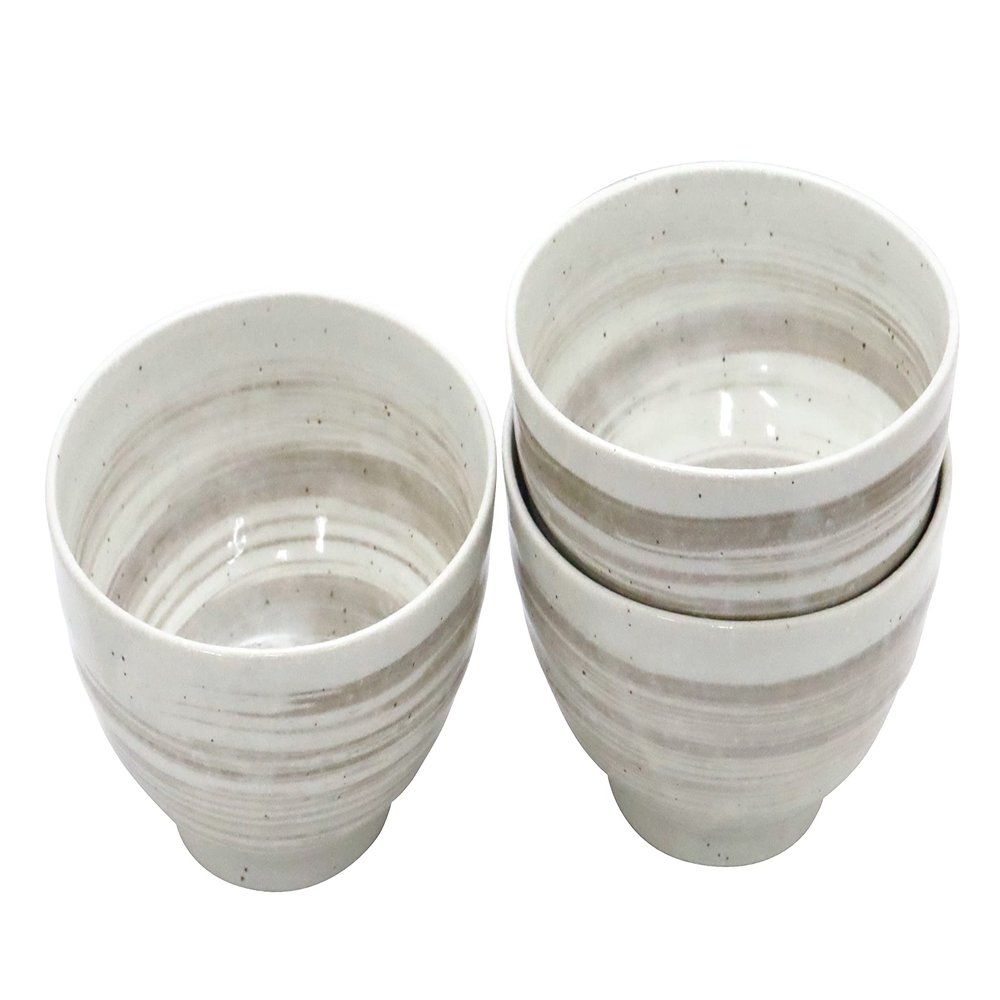 [Amazon.co.jp Exclusive] [Commercial Use] Udon, Buckwheat & Set Meal Shop's Classic Kiln Flame Brush Powder 5.0 Favorite Bowls, 3 Pieces