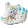 Nupuyai Titanium Coated Irregular Quartz Crystal Cluster Decor for Home Office Natural Druzy Rock Crystal Stone Specimen, White view 1