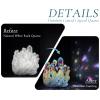 Nupuyai Titanium Coated Irregular Quartz Crystal Cluster Decor for Home Office Natural Druzy Rock Crystal Stone Specimen, White view 3