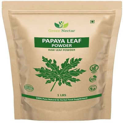 Papaya Leaves Powder 454g (1lb / 16 oz) | Carica Papaya | Papaya Leaf Powder Benefits Hair and Skin| Non GMO (1 Pound(16 Oz)) - Green Nectar