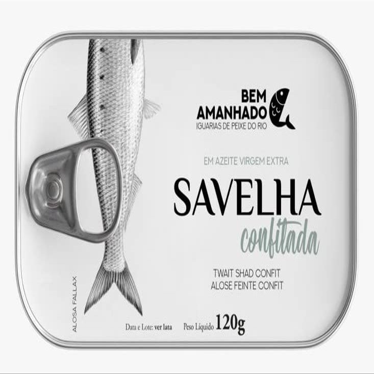 Bem Amanhado - Canned Gourmet Freshwater Fish - Twait Shad (Alosa fallax) confit - 4.23oz / 120gr (Pack of 3 cans)