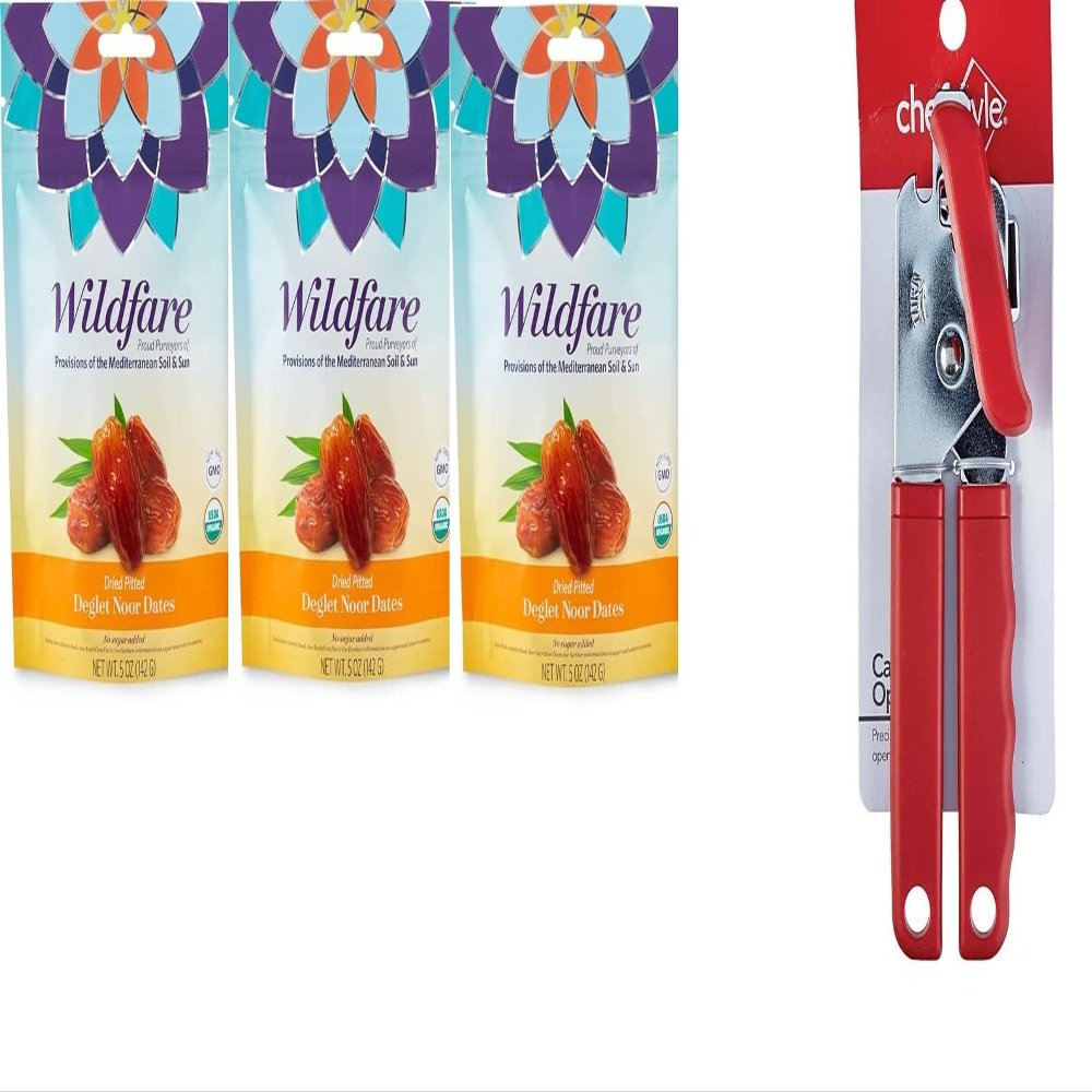 Dried Organic Deglet Noor Dates 5 oz(pack of 3) with good cook can opener