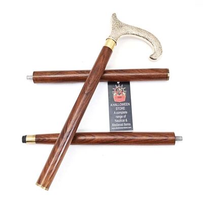 A HALLOWEEN STORE Men's Walking Cane Brass Derby Handle Walking Cane Wooden Stick Made of Rosewood & Brass