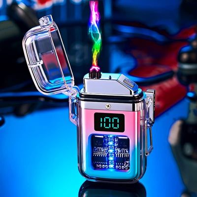 Waterproof Windproof Double Arc Lighter, USB Rechargeable Electric Lighter for Men and Women, USB Cable Included, NO Charger (Pink)