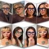 AIEYEZO Square Thick Frame Glasses for Women Men Fashion Blue Light Glasses Trendy Chic Computer Eyeglasses (Black + Green) view 3