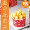 Nuanchu 100 Pack Red Bandana Paper Ice Cream Cups 9 oz Western Cowboy Disposable Dessert Bowls West Party Soup Snack Cups for Hot or Cold Food for Cowboy Birthday Party Decoration view 2