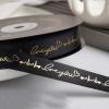 Custom Printed RibbonsCustom Ribbons Personalized AwardsGreen Ribbon for Gift WrappingWhite and Gold Ribbon for Gift WrappingBling Ribbon Roll (Black Ribbon,38mm) view 1