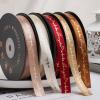 Custom Printed RibbonsCustom Ribbons Personalized AwardsGreen Ribbon for Gift WrappingWhite and Gold Ribbon for Gift WrappingBling Ribbon Roll (Black Ribbon,38mm) view 2