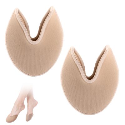 Ballet Pointe Dance Shoe Toe Covers - Forefoot Wrap Pads, Half Pads, Sponge Insoles, Skin Color