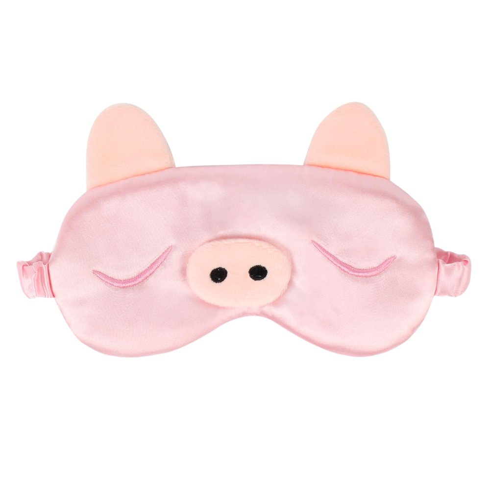 Aisa 3D Frog Cute Cartoon Design Sleeping Eye Blinder Travel Office Snap Soft Plush Eye Mask Green (7477+Pig)