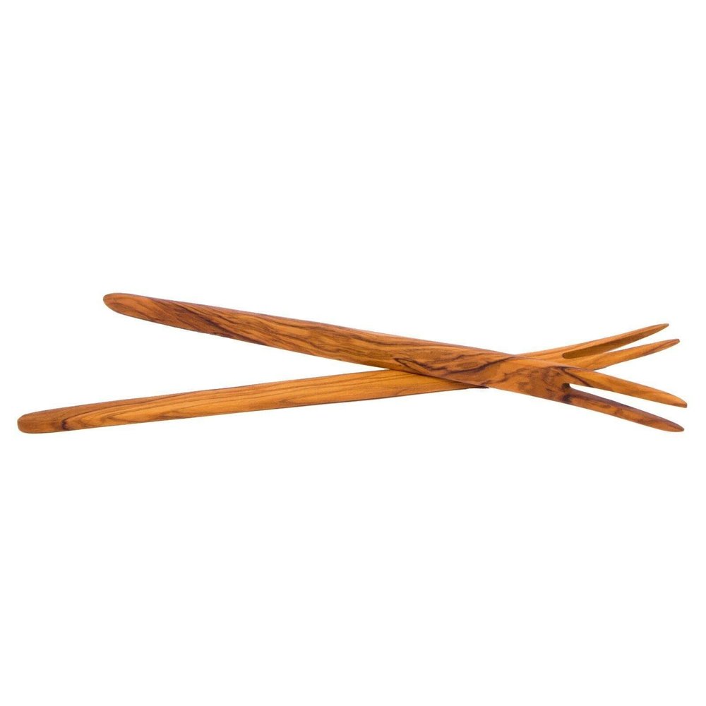 Set of 2 Curved Forks with 2 Points - 11.81" long - Wooden Forks - AKwood